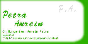 petra amrein business card